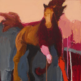 Horse with red leg