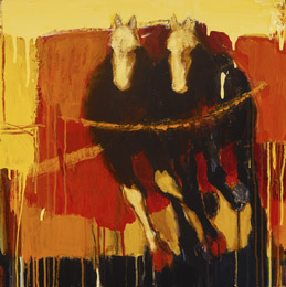 Two Horses Running